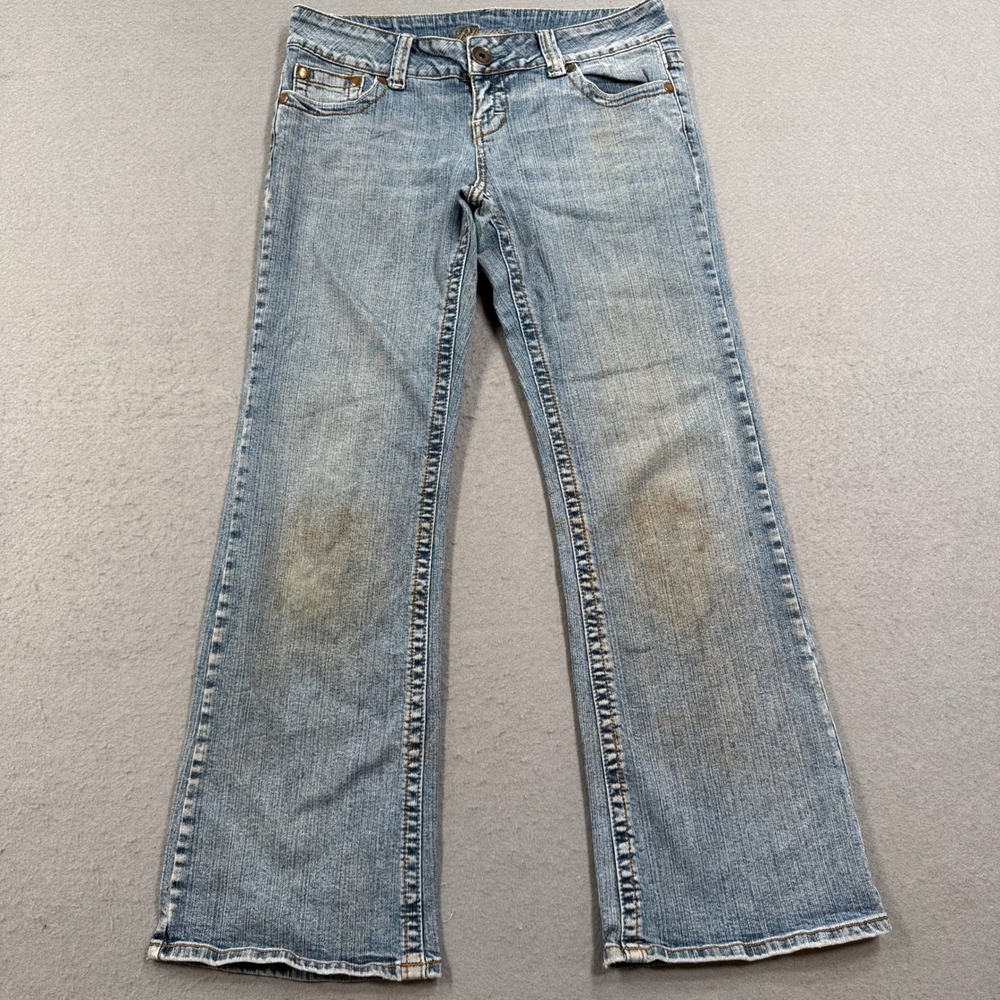 Bluenotes Kate Jeans Women's 28 Blue Light Wash Denim Low Rise Distressed Y2K